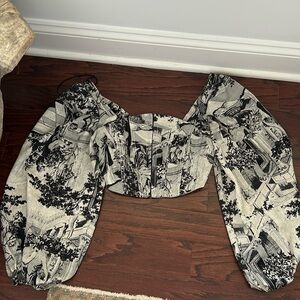 Long Puffy Sleeve corset top